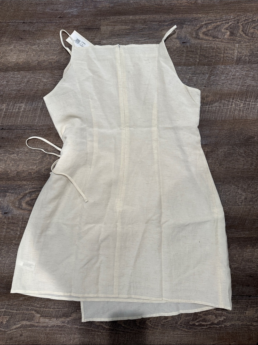 a new day Cream Linen Mini Dress with Tie Waist - Picture 2 of 5